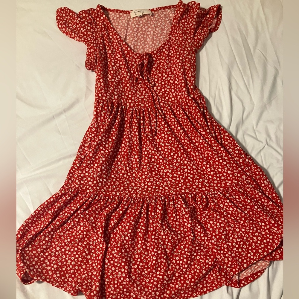 Jessica Simpson Red and White Floral Dress